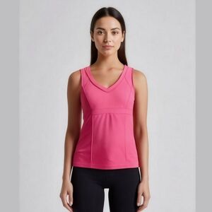 Tek Gear Sporty Stylish Pink Sleeveless V-Neck Athletic Top Active Wear